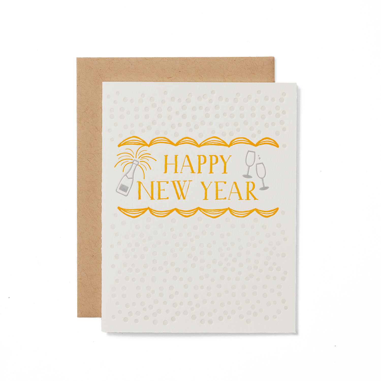Lucky Bee Press, Happy New Year letterpress card