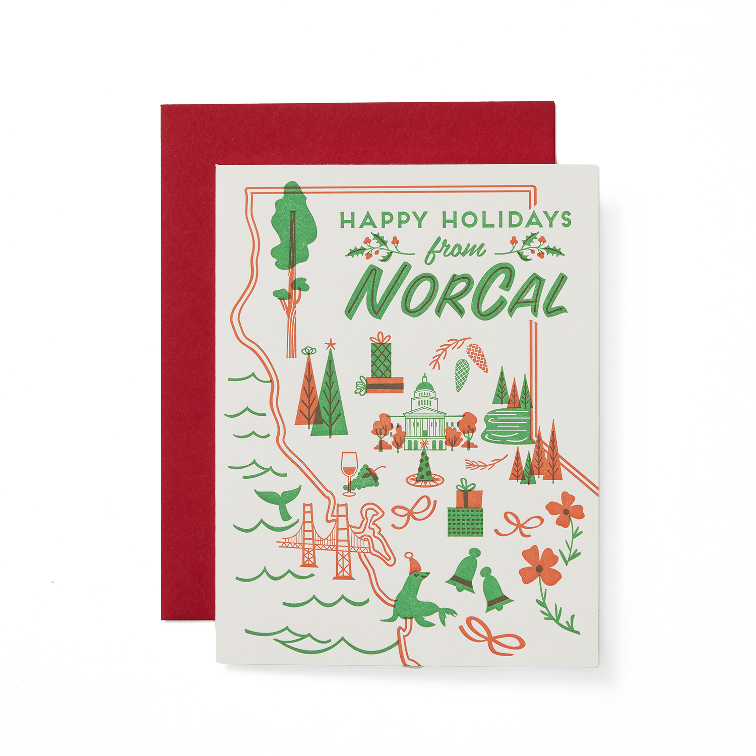 Paper Parasol Press, Happy Holidays from NorCal card