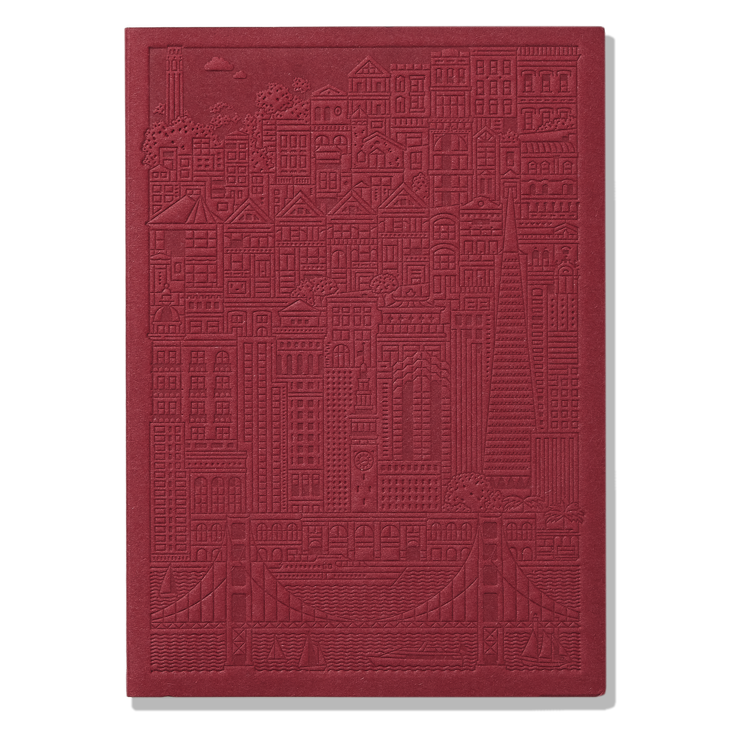 The City Works, Embossed San Francisco Notebook in Red