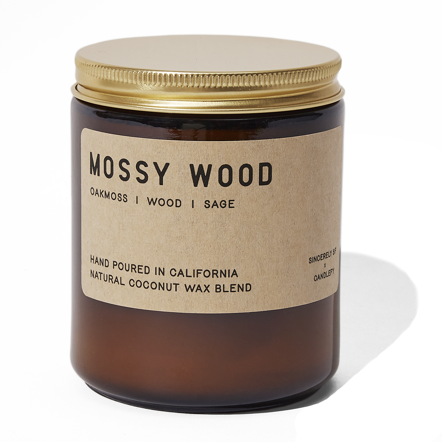 Sincerely SF x Candlefy, Mossy Wood Natural Wax Candle