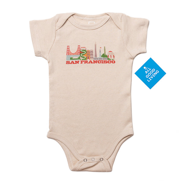 All Good Living, San Francisco Cityscape Baby Onesie