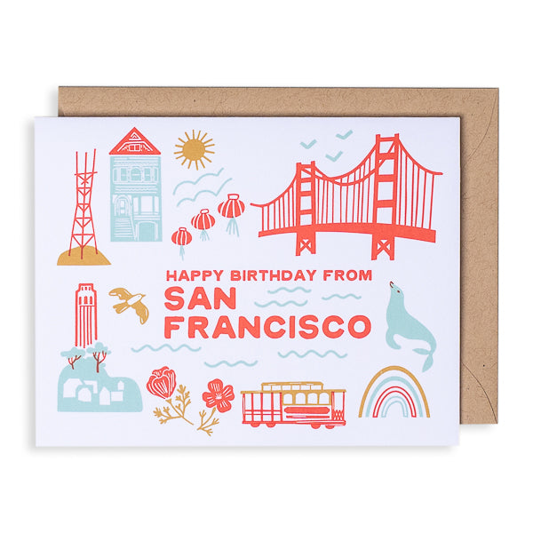 Paper Parasol Press, Happy Birthday from San Francisco card