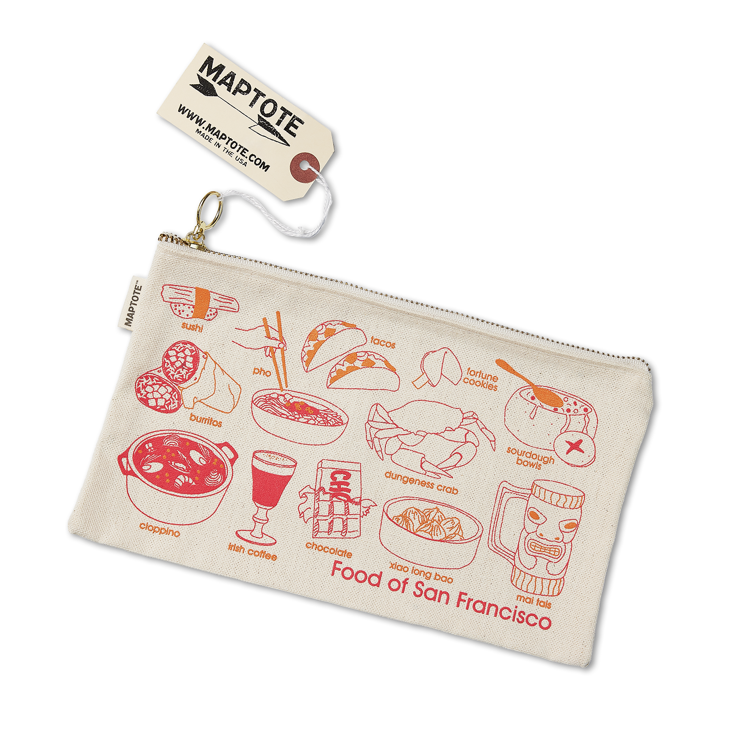 Maptote, Food of San Francisco Zip Pouch