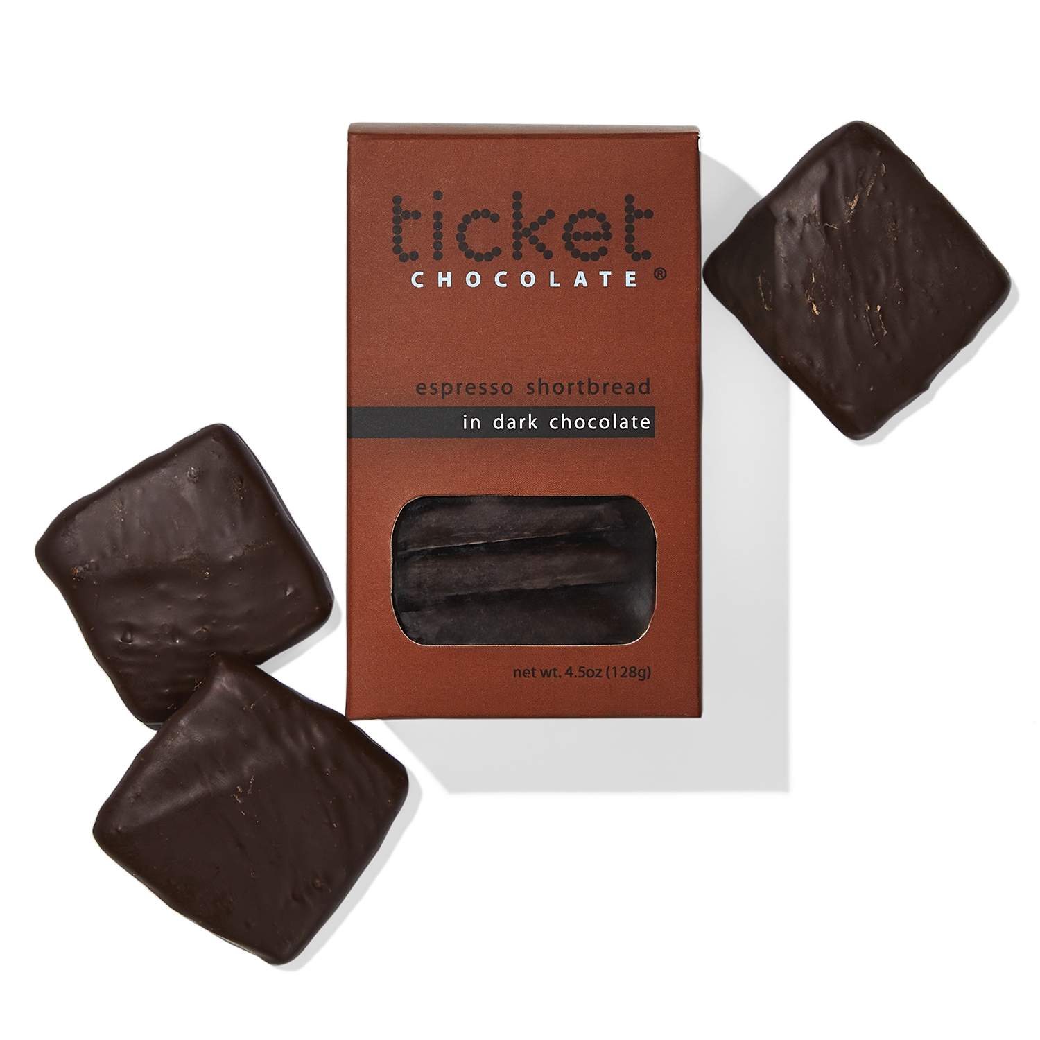 Ticket Chocolate, Dark Chocolate Espresso Shortbread Cookies