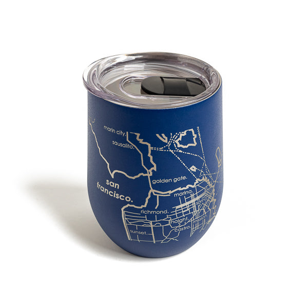 Well Told Design, Map of San Francisco & Oakland Wine Tumbler