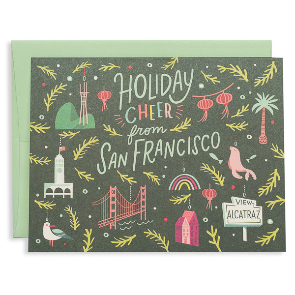 Paper Parasol Press, Holiday Cheer from San Francisco card