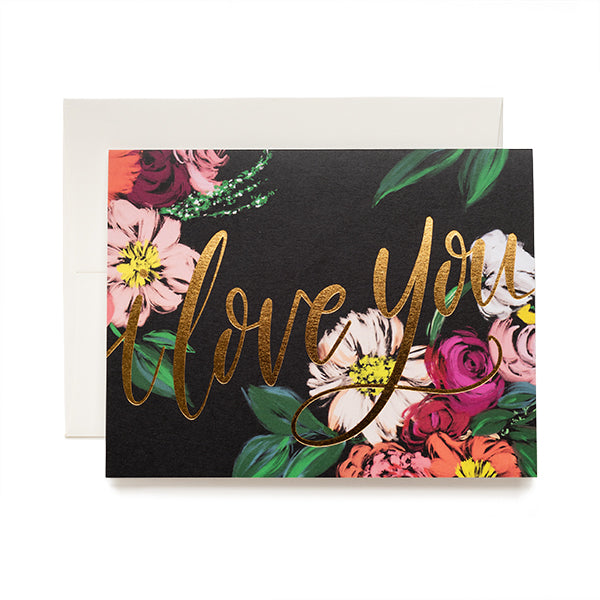 doodles.ink. I Love You gold foil card