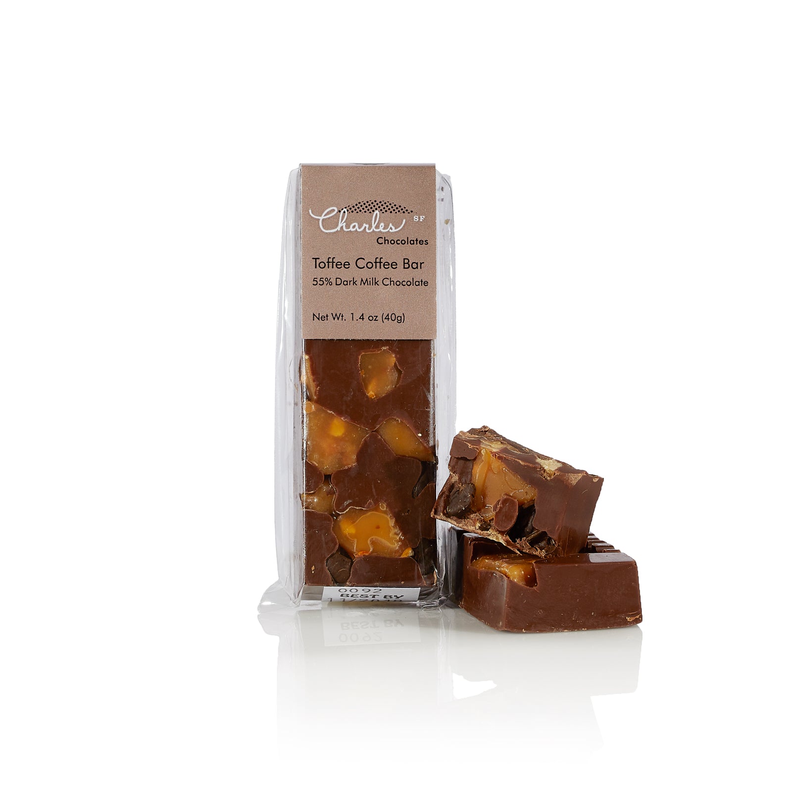 Charles Chocolates, Mini Dark Milk Chocolate Toffee Coffee Bar