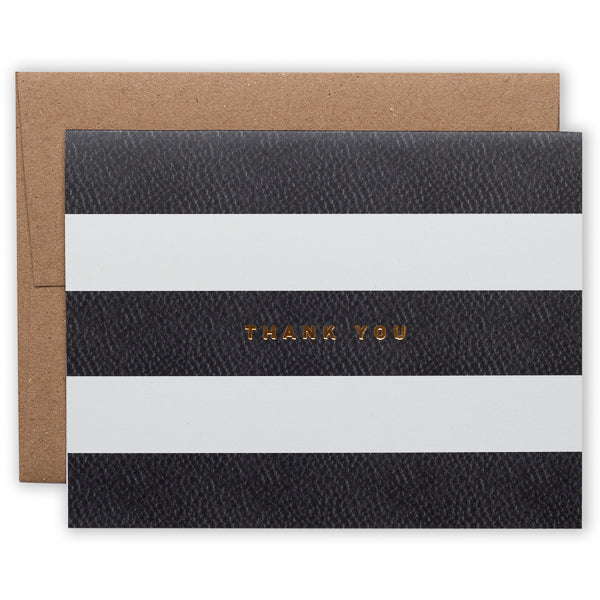 Ferme à Papier, Thank You striped gold foil card