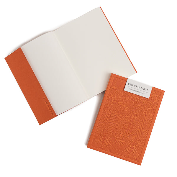 The City Works, Embossed San Francisco Notebook in Burnt Orange