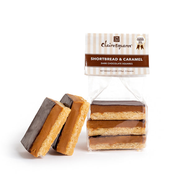 Clairesquares, Dark Chocolate Caramel Shortbread Squares