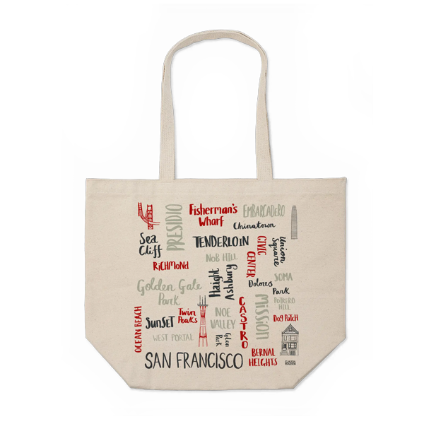 Claudia Pearson, San Francisco Districts Large Tote Bag