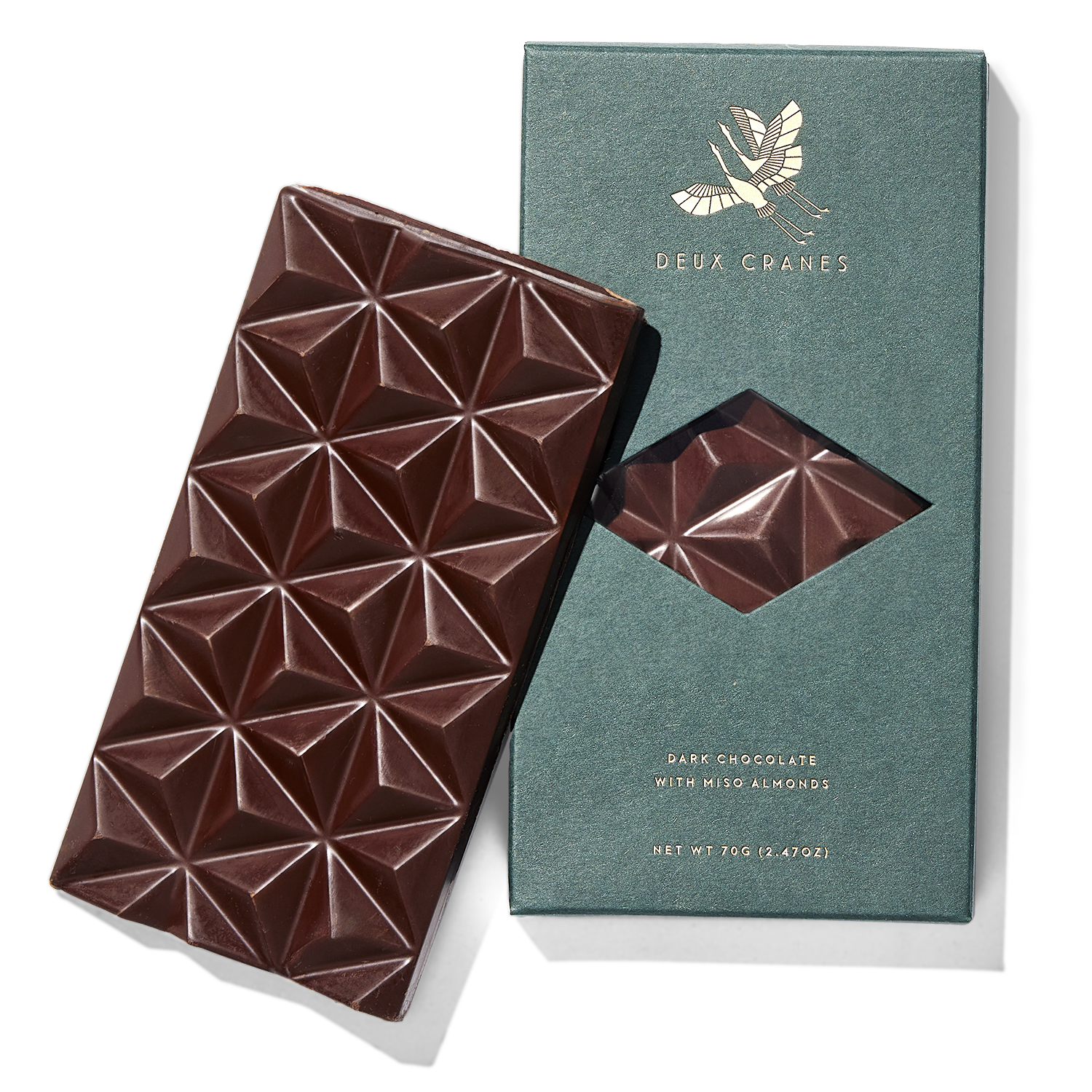 Deux Cranes, Miso Almond Dark Chocolate Bar
