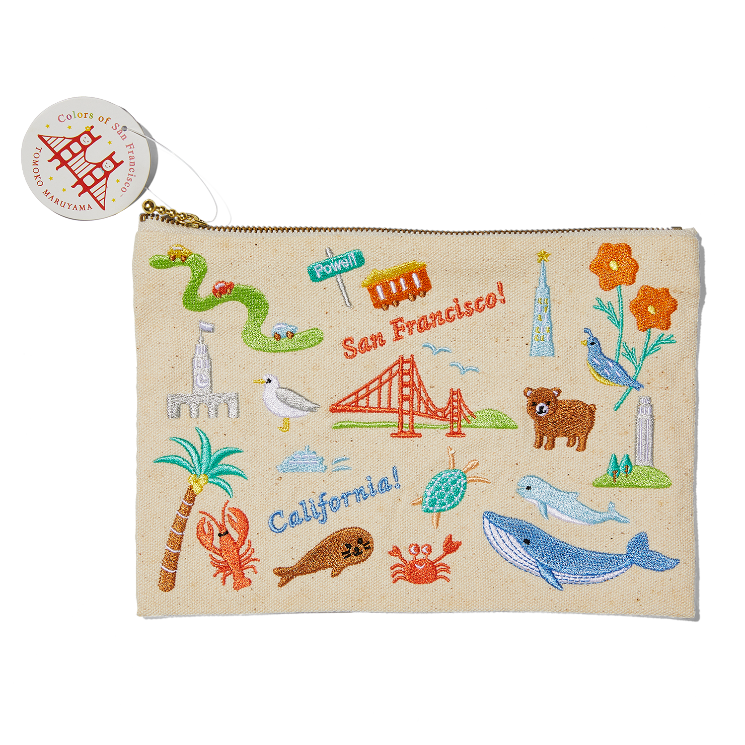 Tomoko Maruyama, Embroidered San Francisco Pouch
