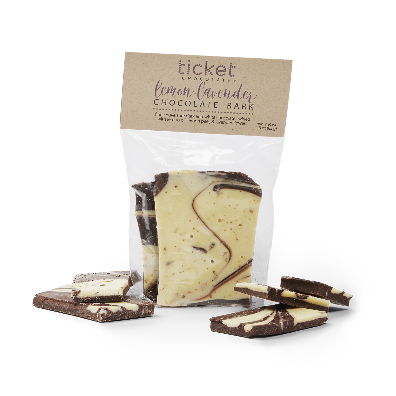 Ticket Chocolate, Lemon Lavender Chocolate Bark