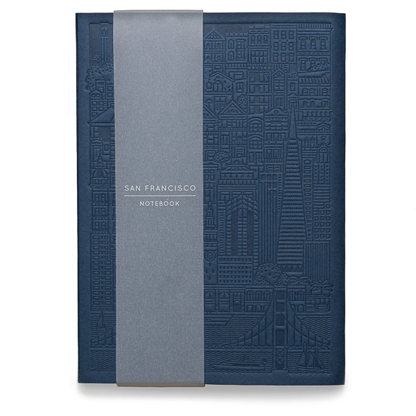 The City Works, Embossed San Francisco Notebook in Dark Blue