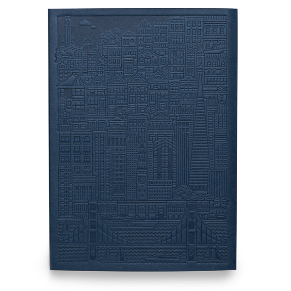 The City Works, Embossed San Francisco Notebook in Dark Blue