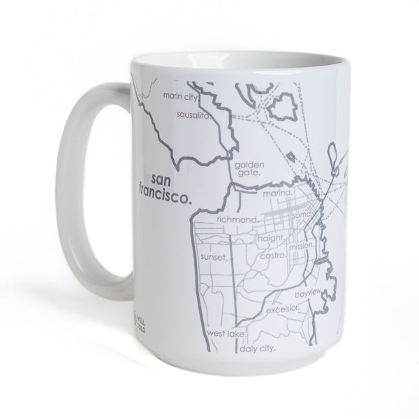 Well Told Design, Map of SF & Oakland Ceramic Mug