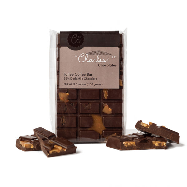 Charles Chocolates, Dark Milk Chocolate Toffee Coffee Bar