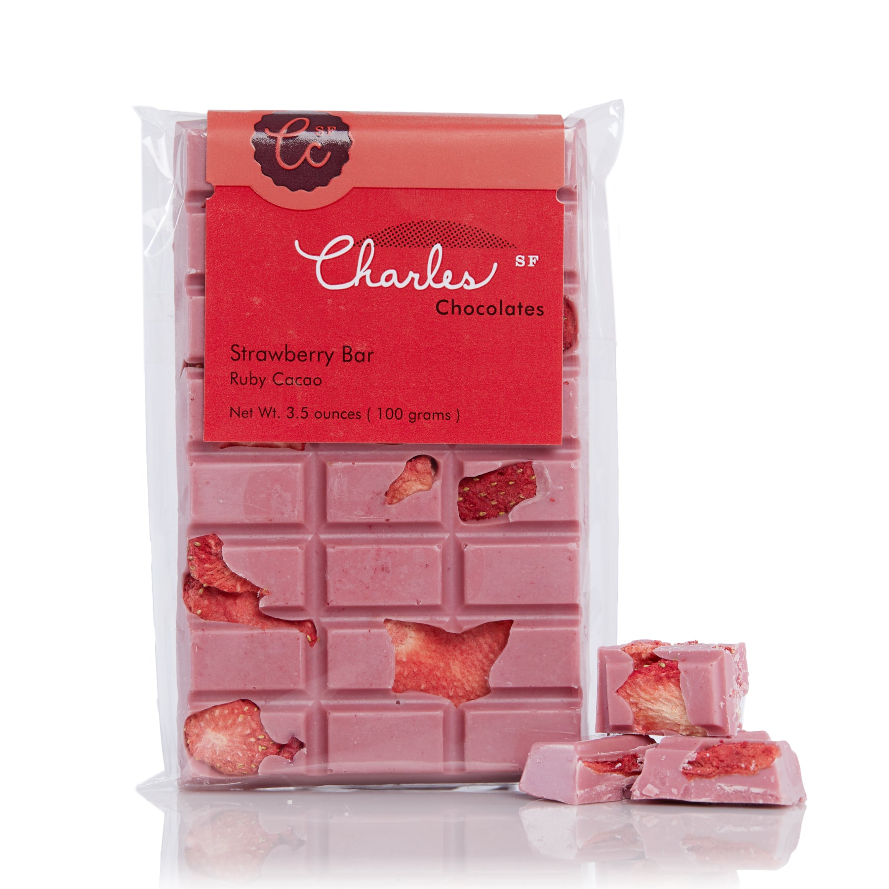 Charles Chocolates, Ruby Cacao Strawberry Bar