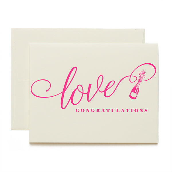 Coffee n Cream Press, Love Congratulations letterpress card