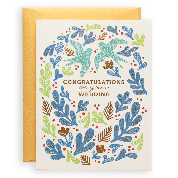 Paper Parasol Press, Congratulations On Your Wedding gold foil card