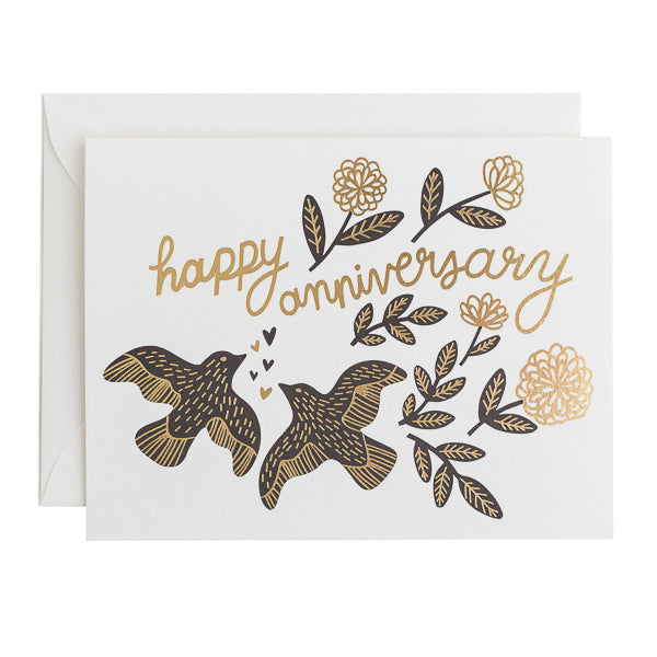 Paper Parasol Press, Happy Anniversary gold foil card