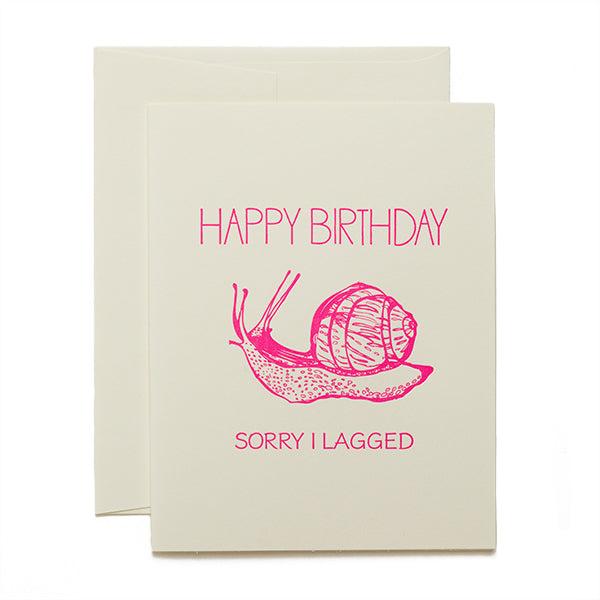 Coffee n Cream Press, Happy Belated Birthday letterpress card