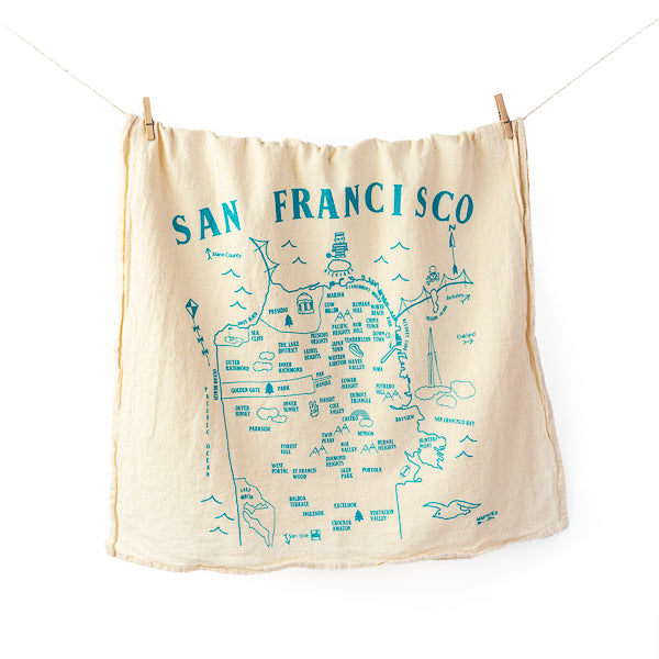 Maptote, Map of SF Tea Towel in Natural