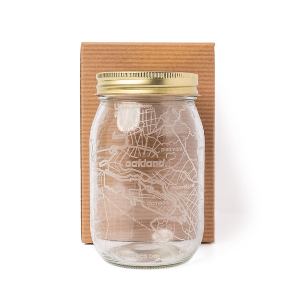 Well Told Design, Map of SF and Oakland Mason Jar