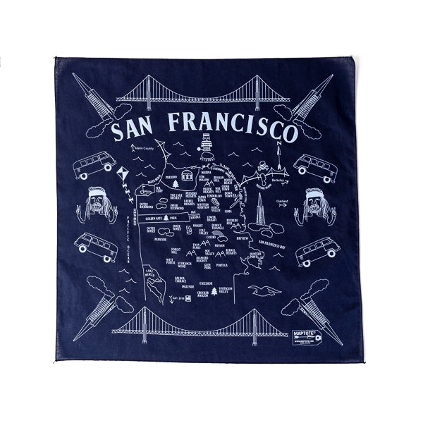 Maptote, Map of SF Bandana in Navy