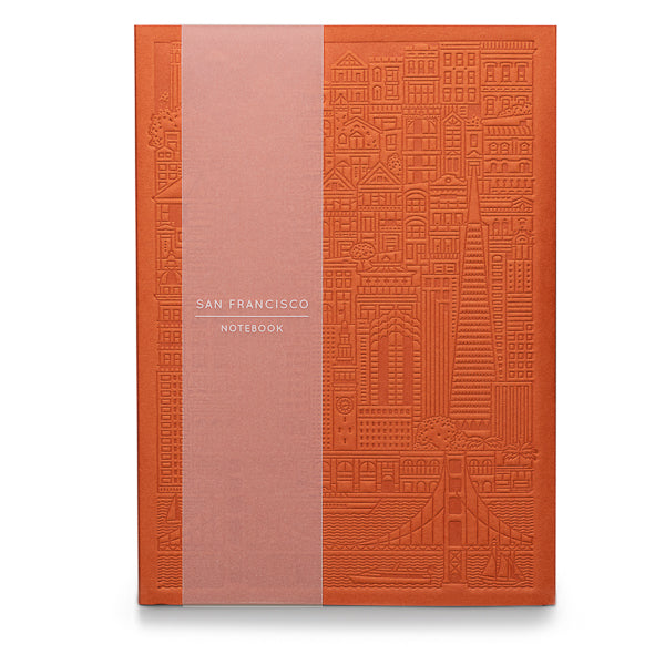 The City Works, Embossed San Francisco Notebook in Burnt Orange