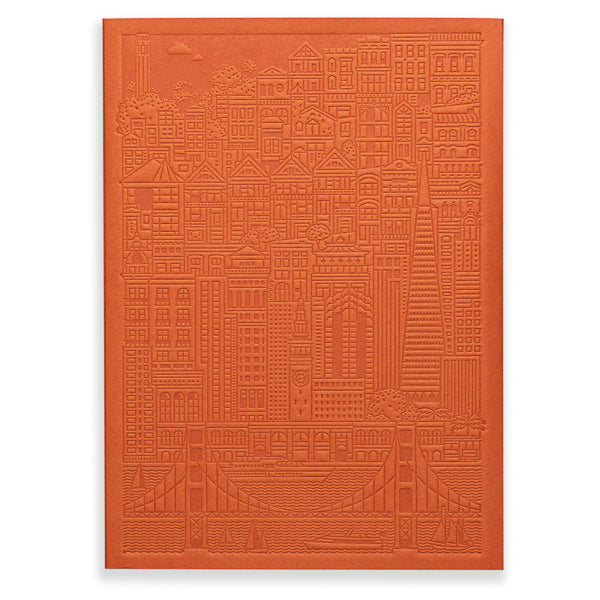 The City Works, Embossed San Francisco Notebook in Burnt Orange