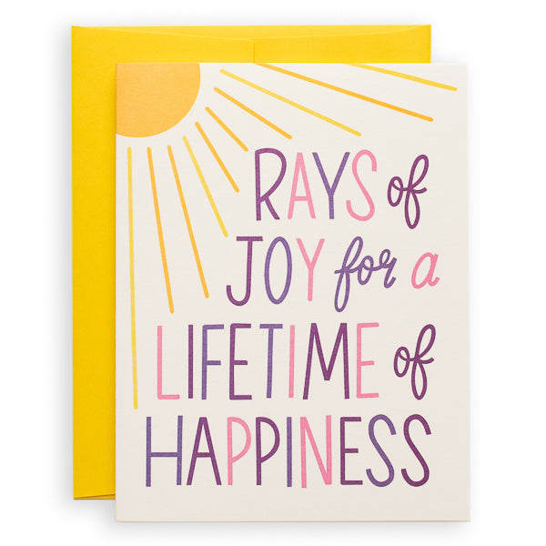 Paper Parasol Press, Rays of Joy for a Lifetime of Happiness card