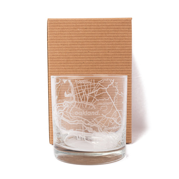 Well Told Design, Map of SF and Oakland Rocks Glass