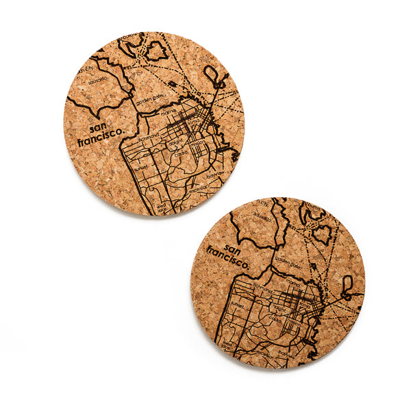 Well Told Design, Map of SF Cork Coaster Pair