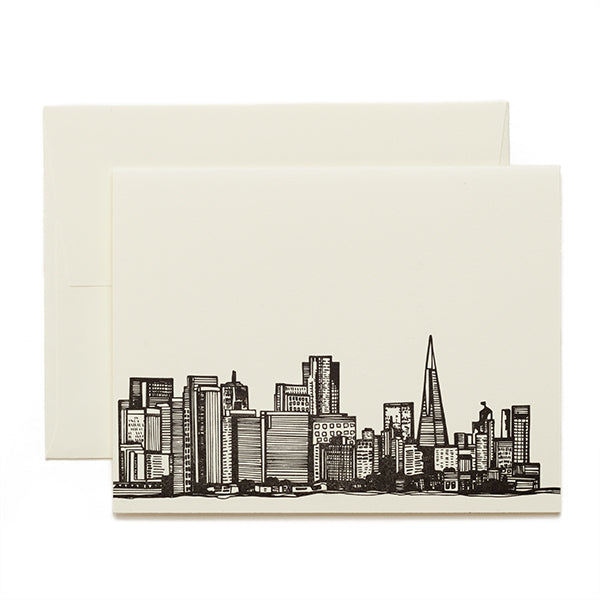 Coffee n Cream Press, San Francisco Skyline letterpress card