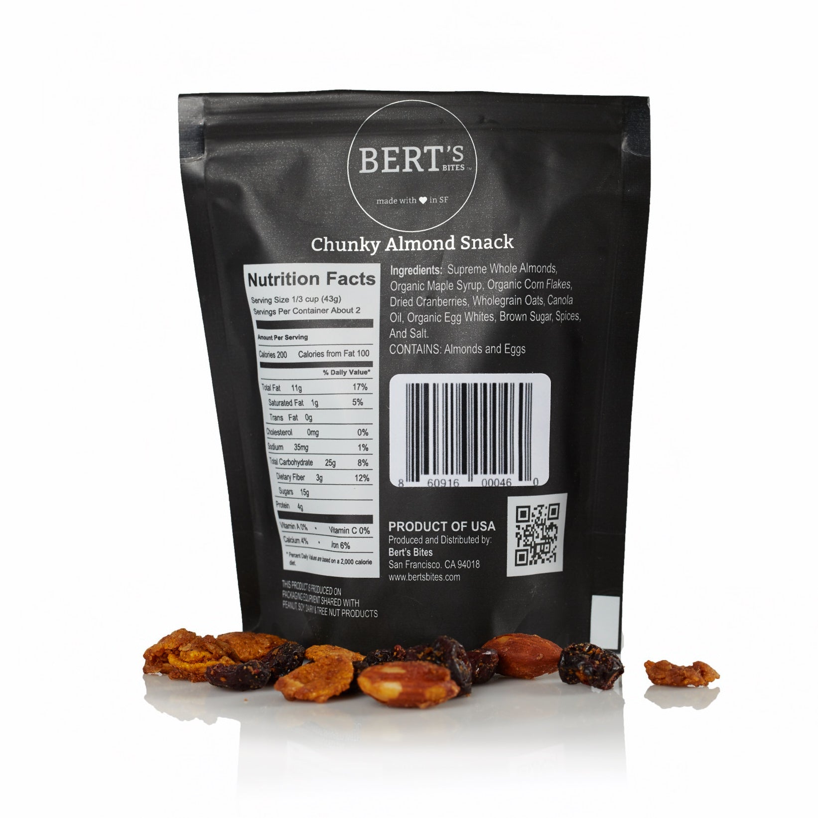 Bert's Bites, Chunky Almond Snack
